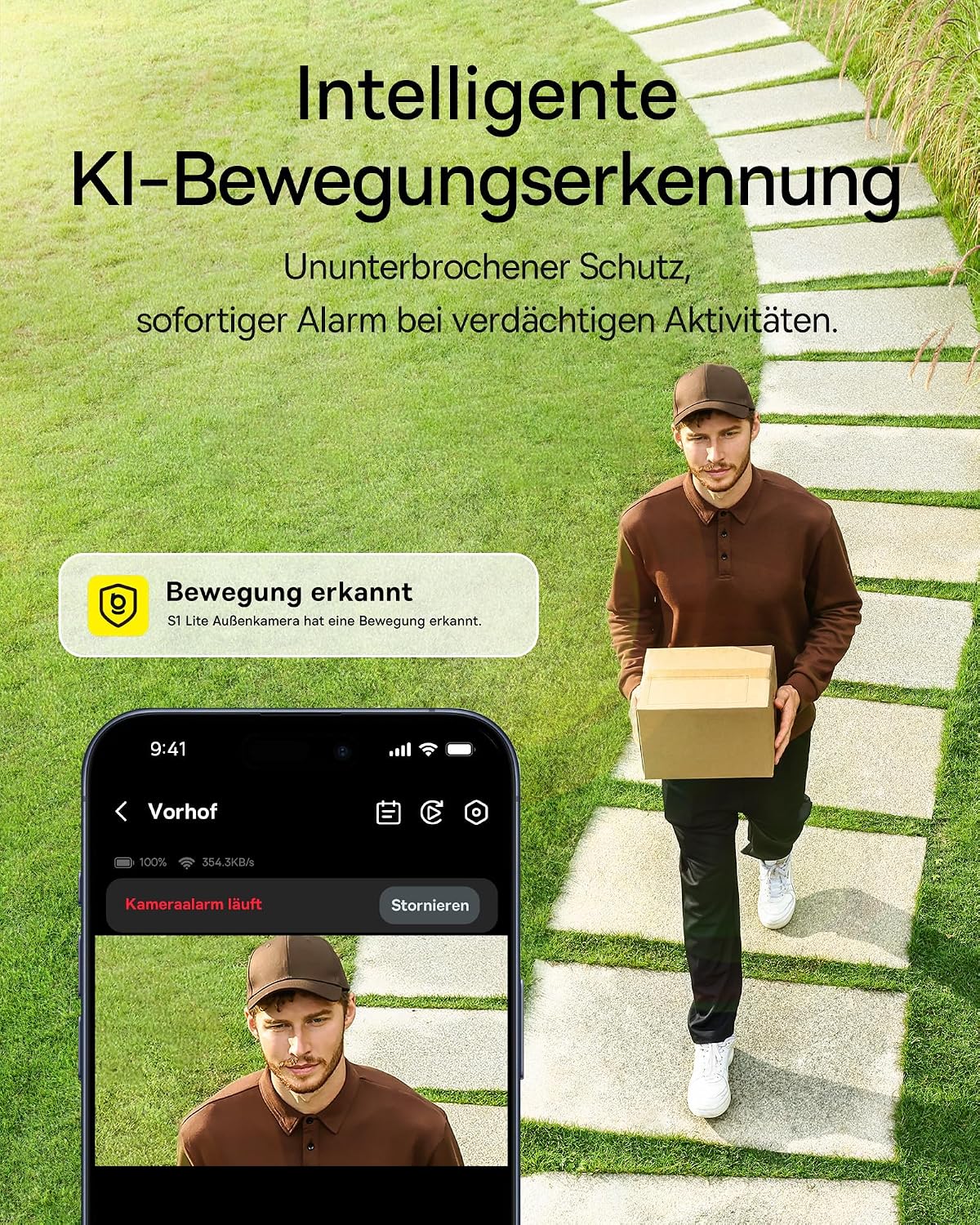Baseus Security S1 Lite Solocam Überwachungskamera Aussen Solar Akku WLAN, IP67 Wetterfest, Kamera Überwachung Kabellos Außen 2K 135°, Farbnachtvision, Keine Gebühren, Kompatibel mit Alexa & Google – Bild 5