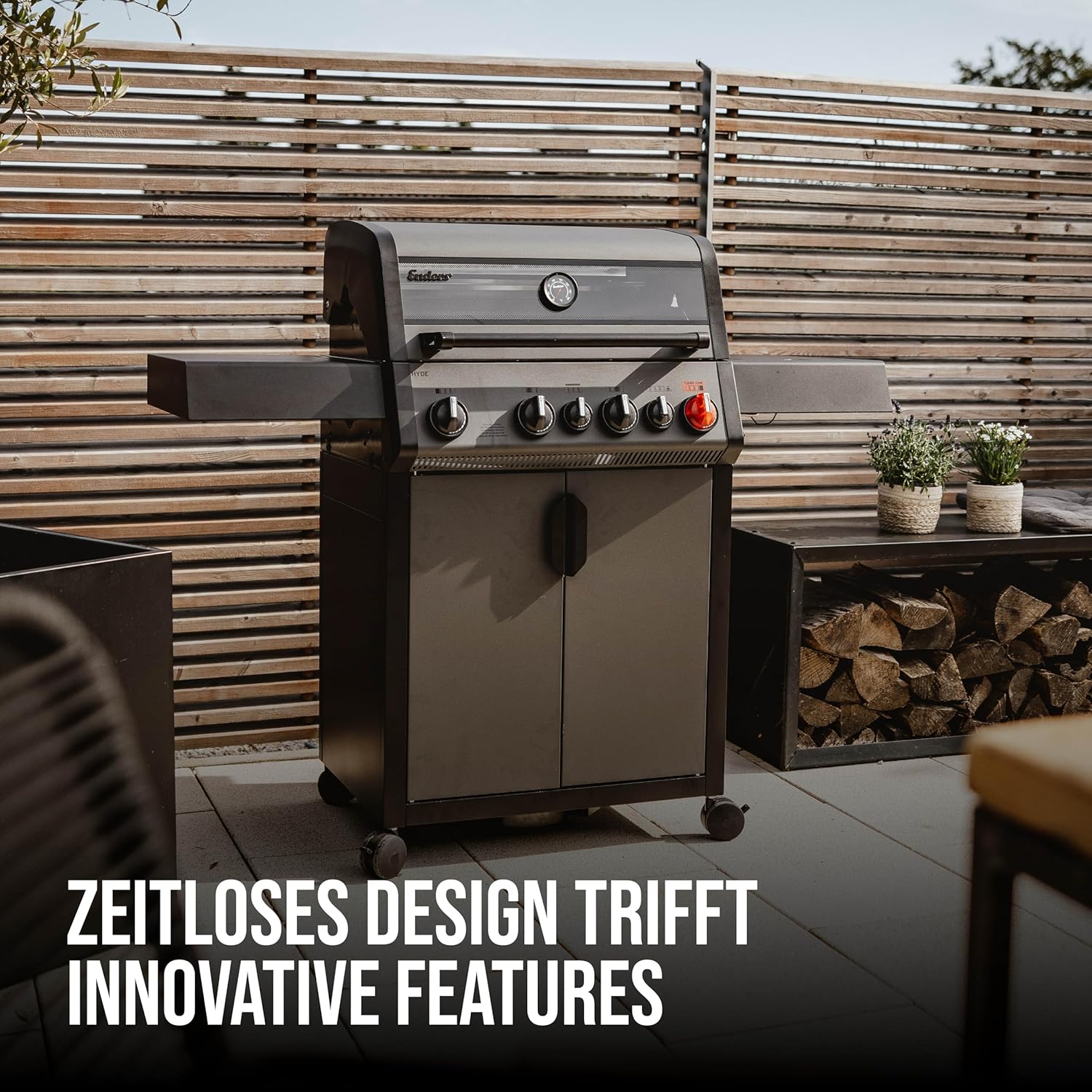 Enders® Gasgrill HYDE 4 SIKR Turbo, 4 Brenner aus Edelstahl für kraftvolles direktes und indirektes Grillen, 800 °C TURBO ZONE™, SWITCH GRID™, Infarot-Backburner und Seitenkocher, #8041 – Bild 5