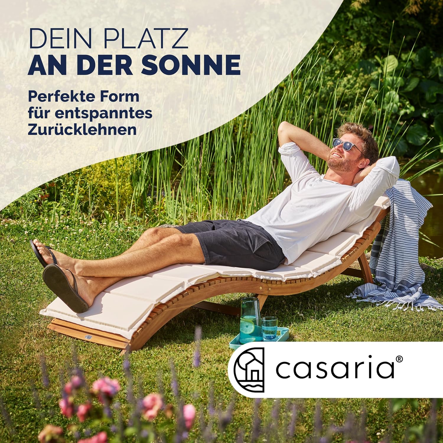 CASARIA® Sonnenliege Klappbar mit Kofferfunktion FSC®-Zertifiziert – Bild 9