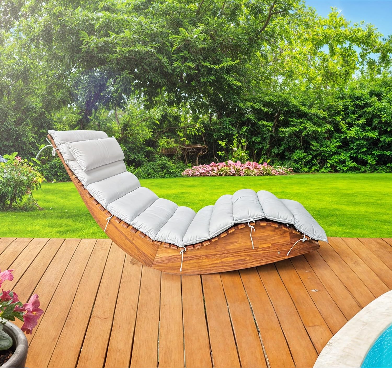 CASARIA Sonnenliege mit Schaukelfunktion FSC®-Zertifiziert, 2er-Set, braun – Bild 2