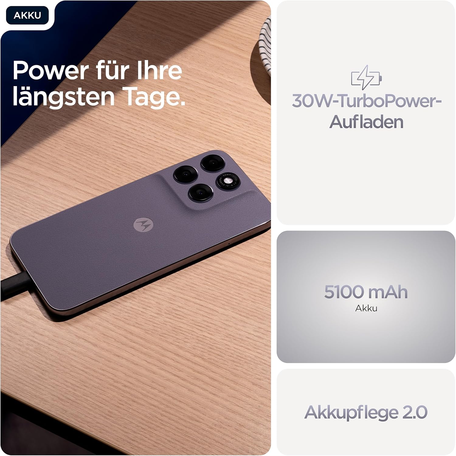Motorola Moto g67 5G Smartphone 50-MP-Kamera 4-256 GB Arctic Seal – Bild 6