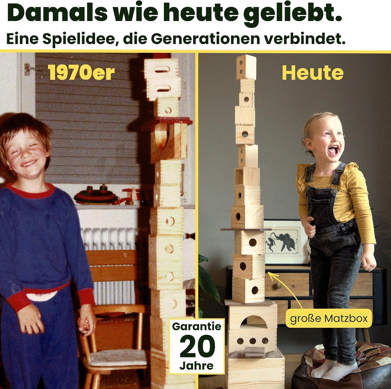 MATZBOX S-Box Montessori Kreativspielzeug aus Holzbausteinen – mitwachsendes Premium Holzspielzeug von 1 bis 7 Jahren – vielseitige Holzklötze & Boxen für freies Spielen – nachhaltiges Geschenk – Bild 8