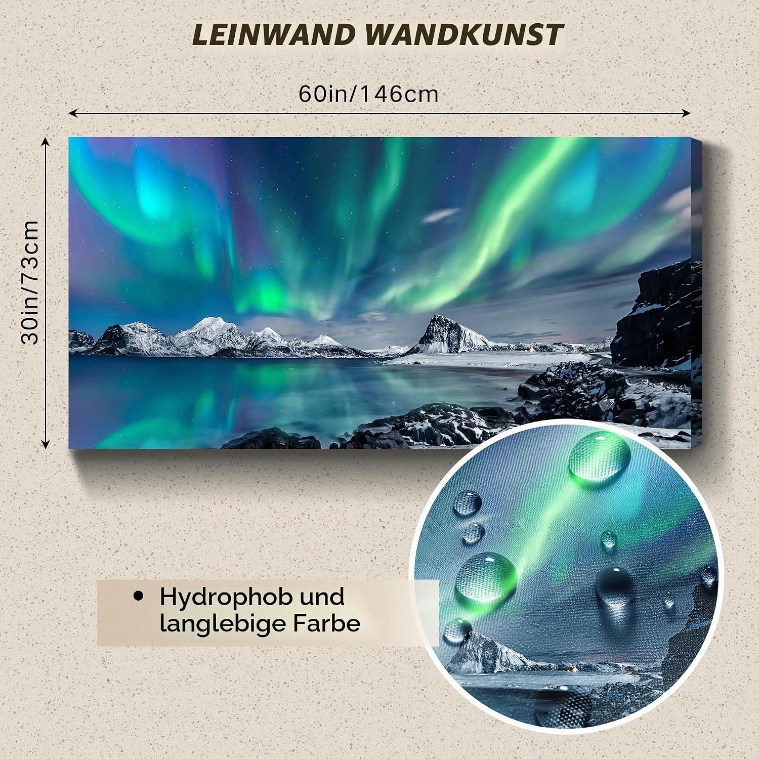 hyidecorart Natürlich Landschaft Modern Bilder Wohnzimmer 73x146 cm – Bild 4