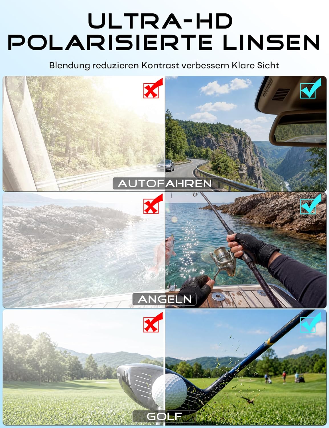 ATTCL Sonnenbrille Herren Polarisiert UV400 AL-MG Verspiegelt Autofahren – Bild 6