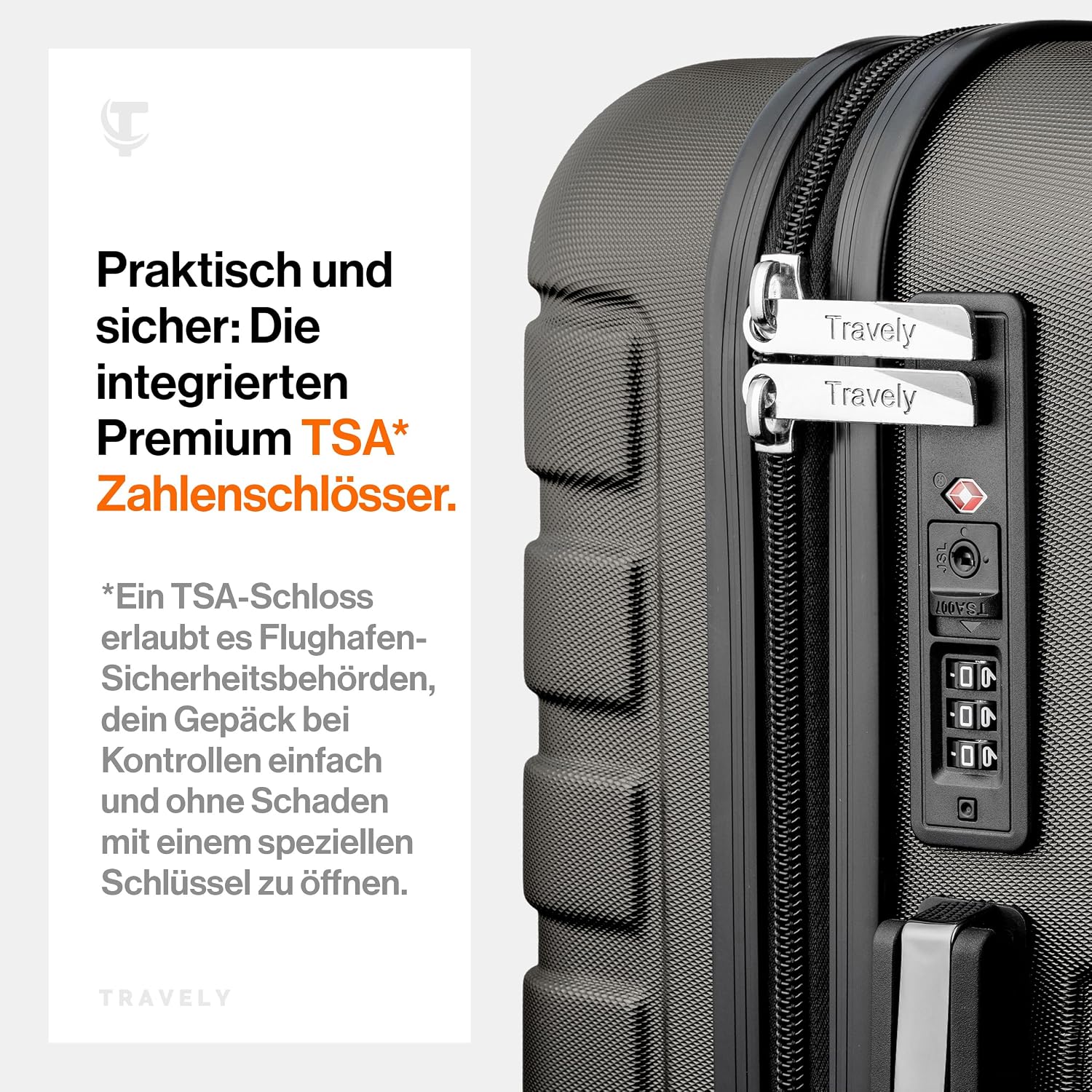 Travely Polycarbonat Koffer Set 77cm, 67cm, Handgepäck Koffer in einem Set, Sehr robuste Reisekoffer mit sanften Rollen & TSA Schloss, Reisekoffer – Bild 6