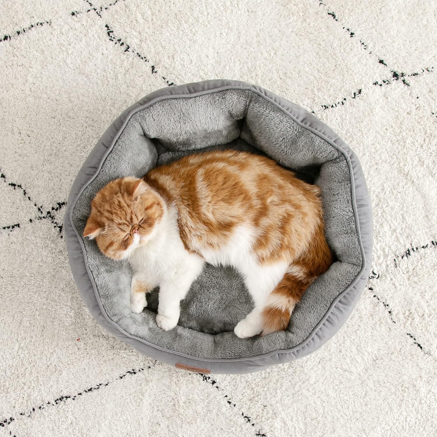 BEDSURE Katzenbett waschbar Rund Katzen Bettchen, 51x48x15cm – Bild 3