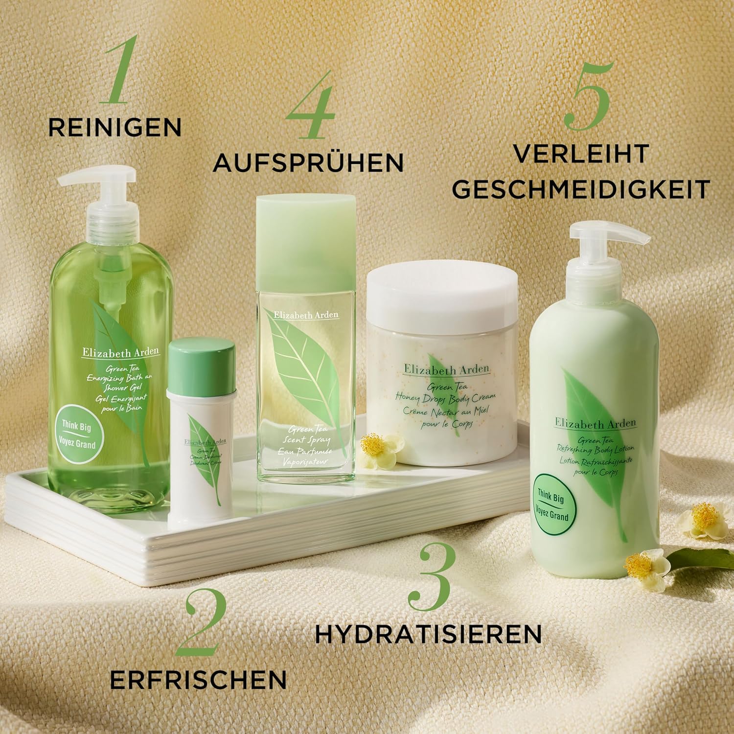Elizabeth Arden - Green Tea, erfrischende Körperlotion mit Grüntee-Extrakt-Duft, Feuchtigkeitsspendend und regenerierend, belebt die Sinne, seidig glatte Haut – Bild 6