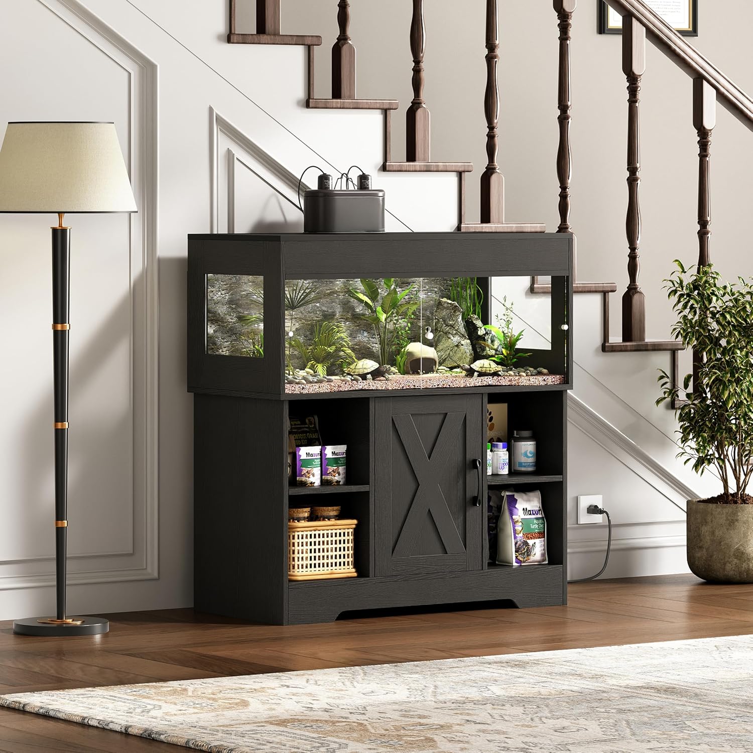 Herture Großes Terrarium mit Unterschrank 150 L, 90 x 46 x 41 cm – Bild 5