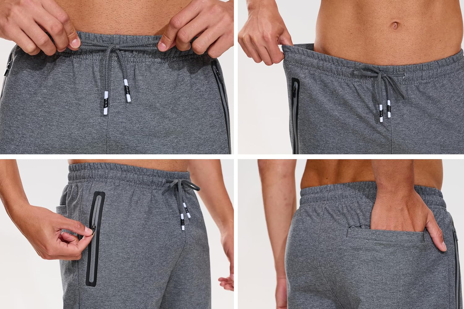 HCSS Kurze Hosen Herren Shorts Sommer Baumwolle mit Reißverschlusstaschen Elastische Taille – Bild 6