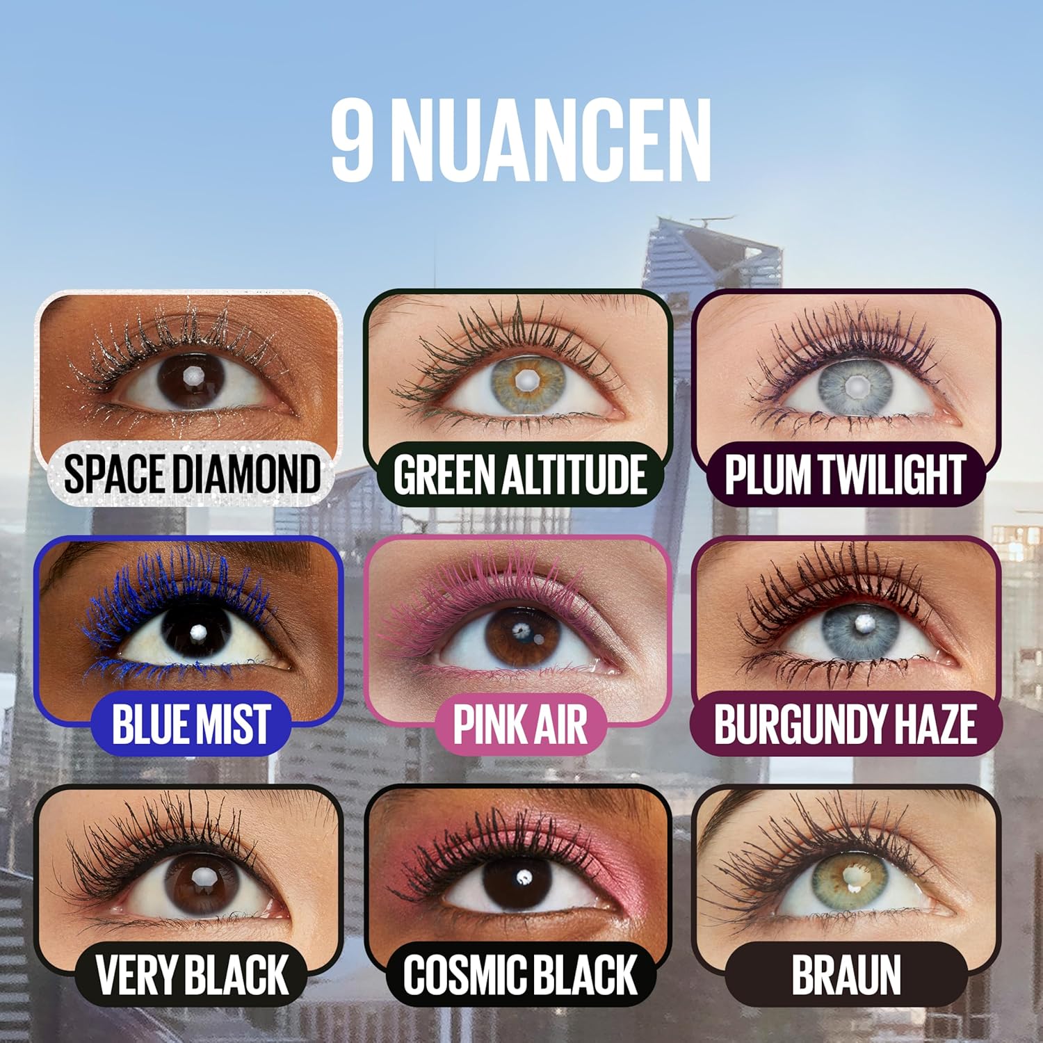 Maybelline New York Sky High Mascara für extreme Länge & volles Volumen, Tower Flex Bürste für Definition bis in die Spitzen, Formel mit Bambusextrakt, Schwarz (Very Black) – Bild 7