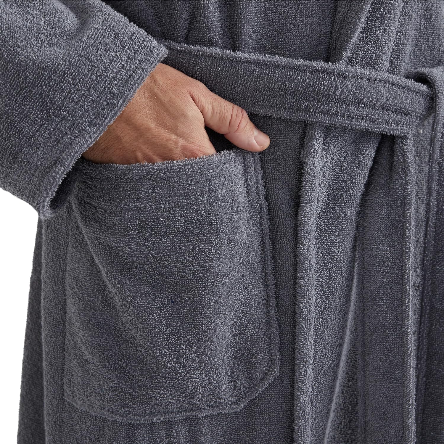 Möve Superwuschel Bademantel mit Kapuze, Größe M, Stone – Bild 2